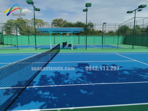 TÍN NGHĨA HOÀN THÀNH THI CÔNG SỬA CHỮA SÂN TENNIS TẠI NHÀ BÈ