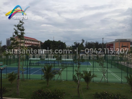 Tín Nghĩa thi công 01 sân tennis, 01 sân bóng chuyền và 01 sân cầu lông tỉnh Uỷ Phú Yên