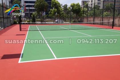 Thi công 1 sân tennis cho ngân hàng Agribank Hà Tĩnh