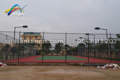 Thi công 1 sân tennis sơn Decoturf cho kho xăng dầu 108