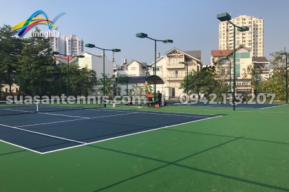 Thi công 2 sân tennis sơn Master Court cho công ty phát triển nhà đất