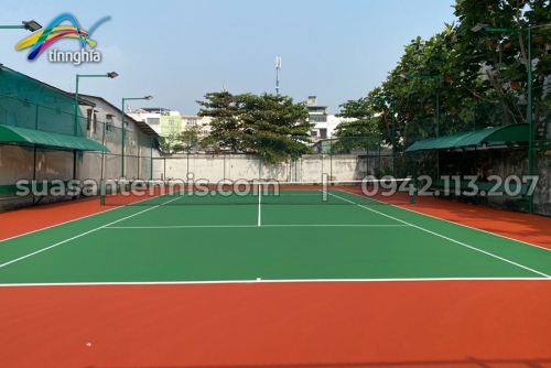 Dự án sơn sửa lại 2 sân tennis 3 lớp sơn Decoturf  Quận 6