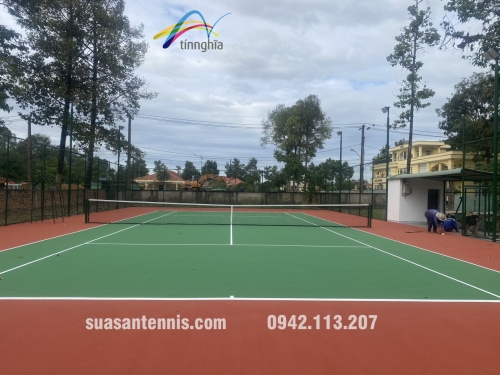 Dự án sửa chữa và sơn 3 lớp DecoTurf sân tennis Lữ Đoàn 75 tại Biên Hoà - Đồng Nai