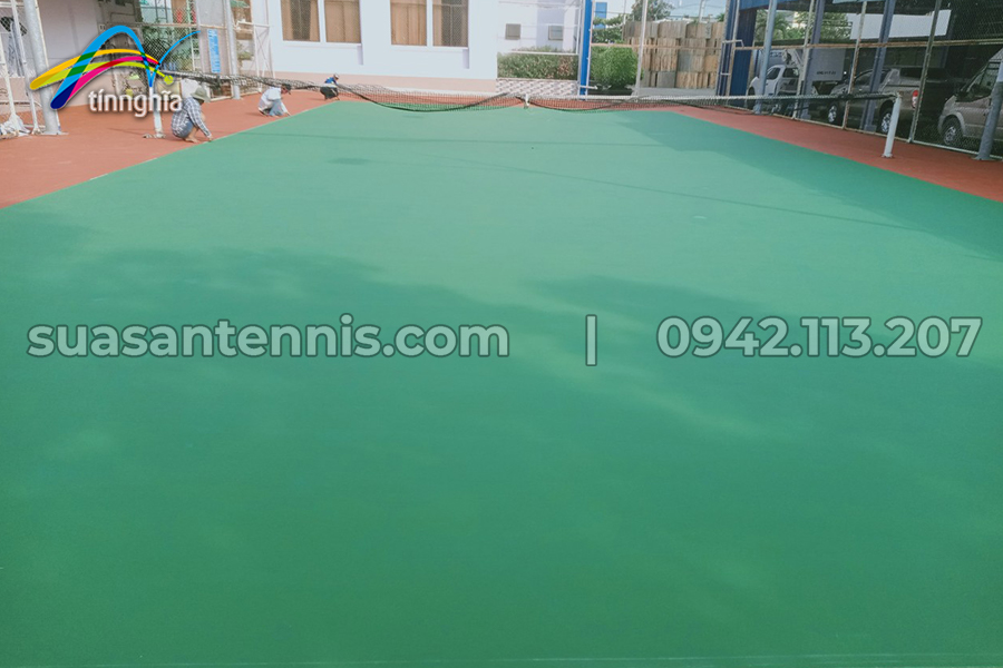 Tín Nghĩa sửa sân tennis điện lực ở Cao Lãnh Đồng Tháp 1