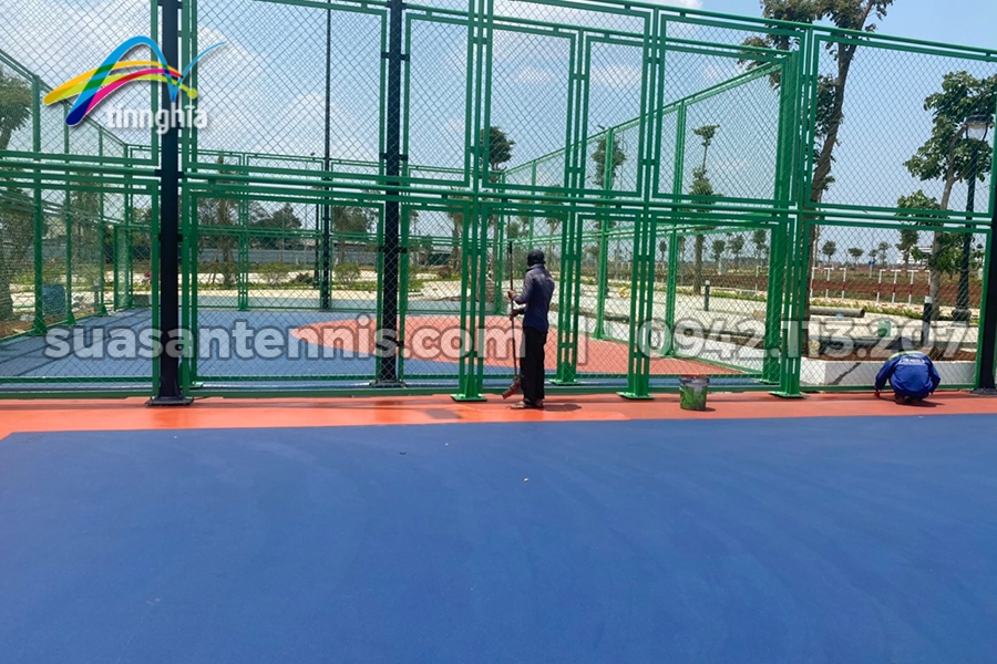 Dự án sơn 2 sân bóng chuyền dự an ecocity Buôn Mê Thuột 5
