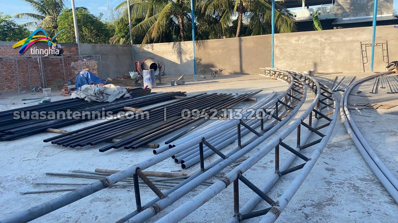 Tín Nghĩa khởi công dự án 4 sân cầu lông Vĩnh Hưng Long An có mái che 3