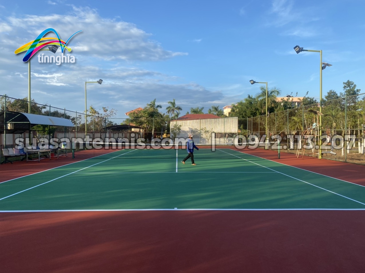 Tín Nghĩa sửa chữa sân tennis cho bộ tư lệnh biên phòng TP Cao Lãnh 3