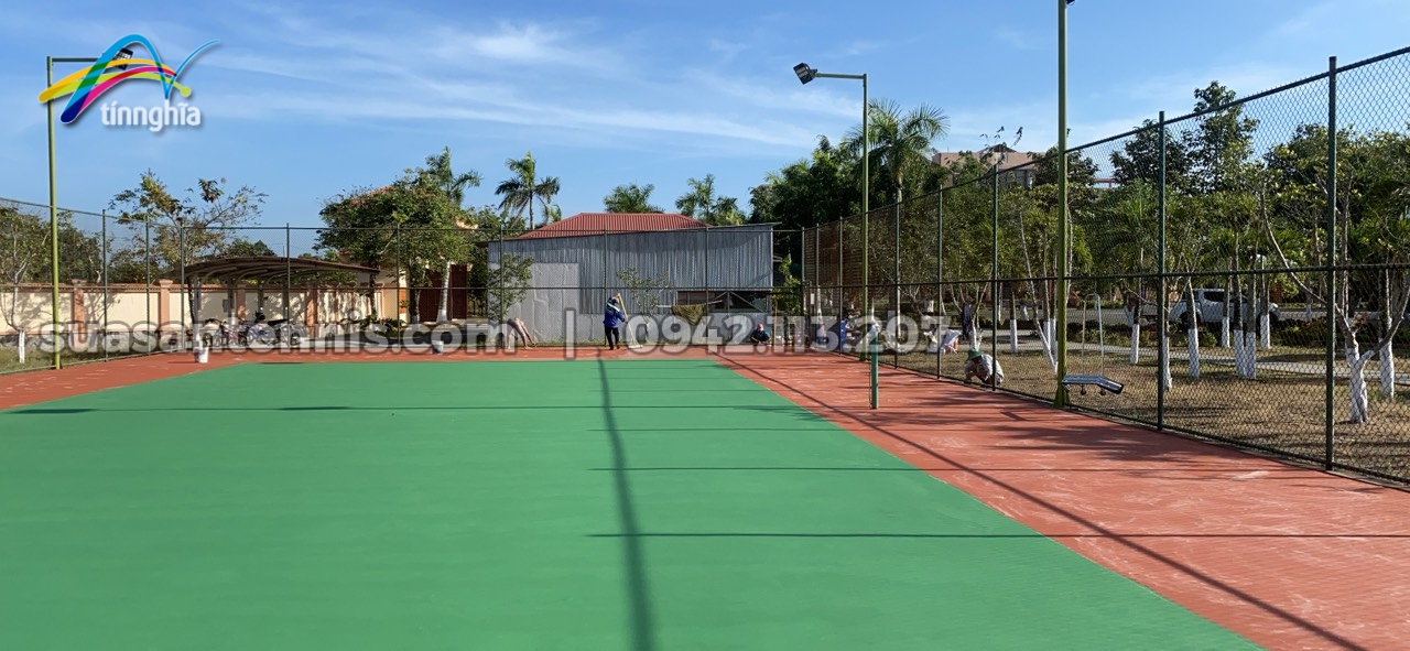 Tín Nghĩa sửa chữa sân tennis cho bộ tư lệnh biên phòng TP Cao Lãnh 4