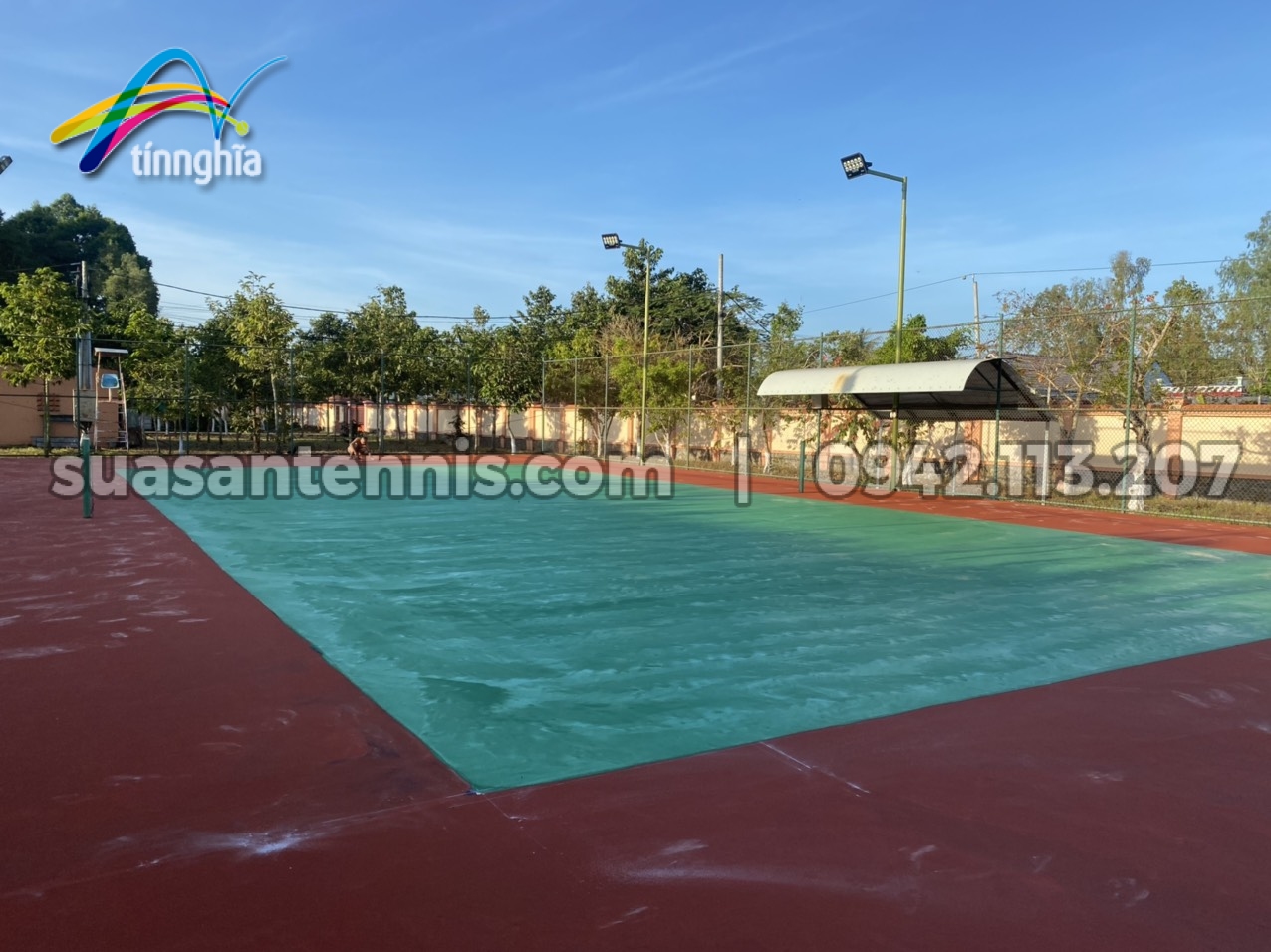 Tín Nghĩa sửa chữa sân tennis cho bộ tư lệnh biên phòng TP Cao Lãnh 5