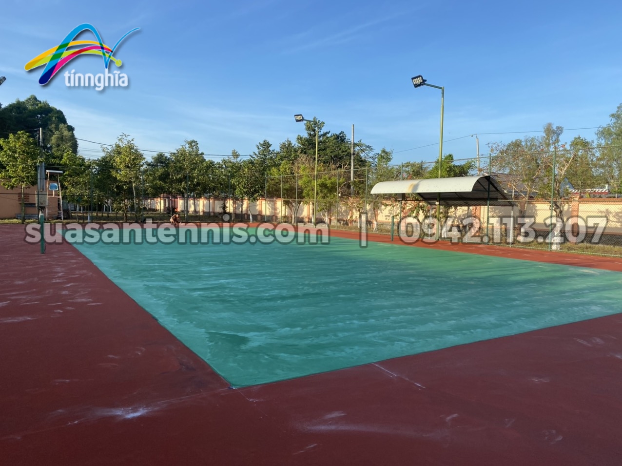 Tín Nghĩa sửa chữa sân tennis cho bộ tư lệnh biên phòng TP Cao Lãnh 5