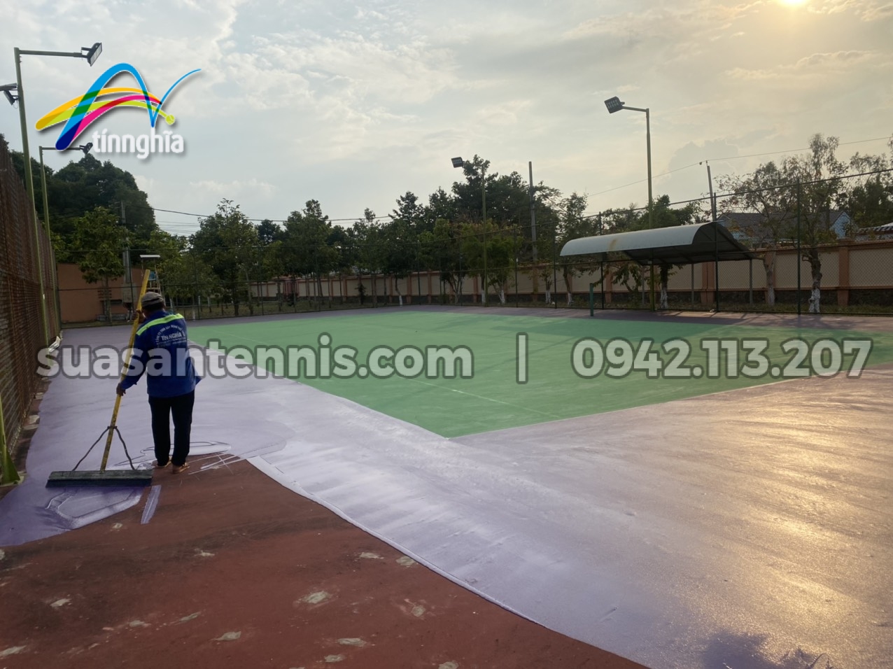 Tín Nghĩa sửa chữa sân tennis cho bộ tư lệnh biên phòng TP Cao Lãnh 8