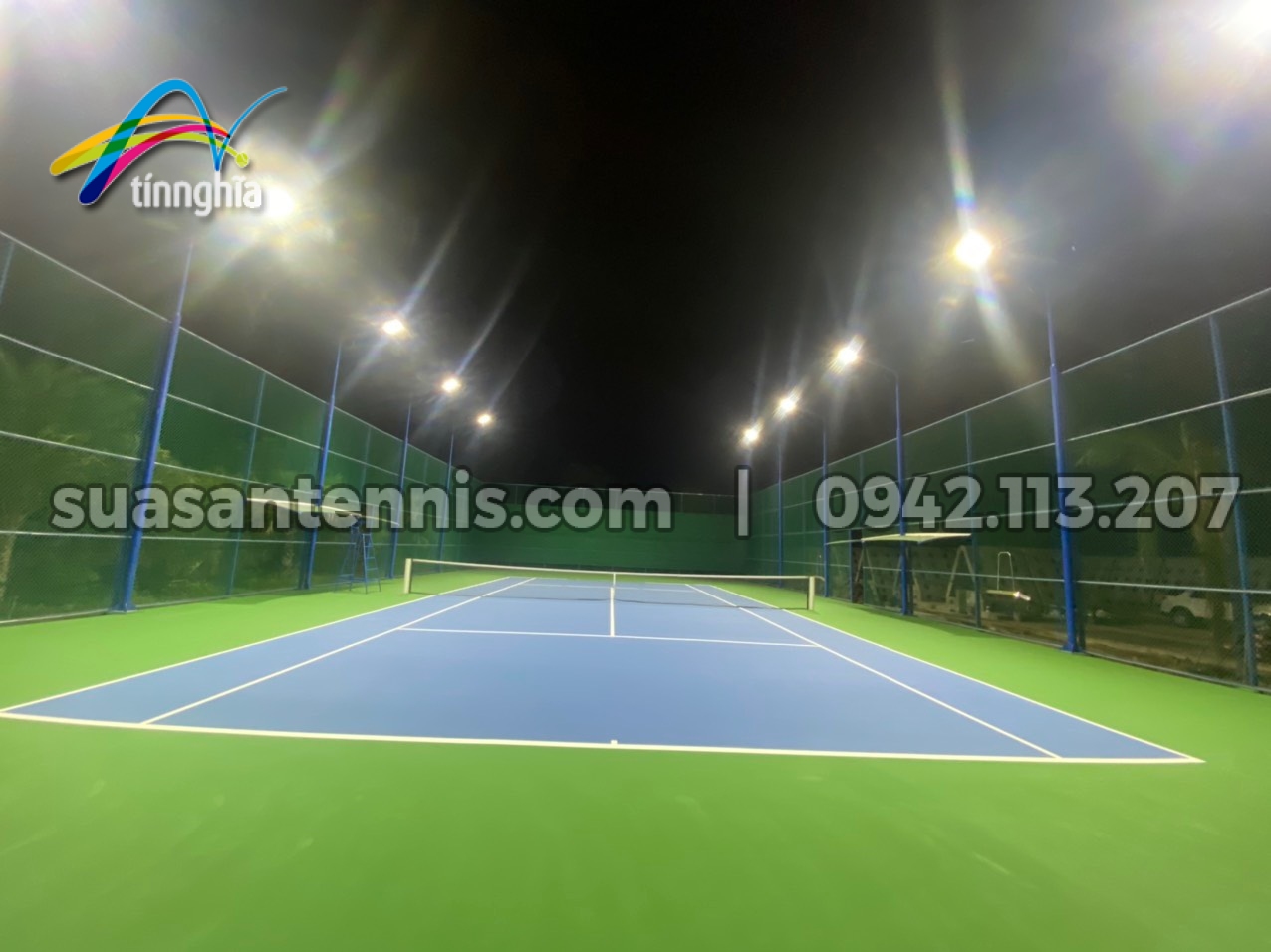 Thi công sân tennis tiêu chuẩn quốc tế cho công ty Việt Nhật, Mỹ Tho 1